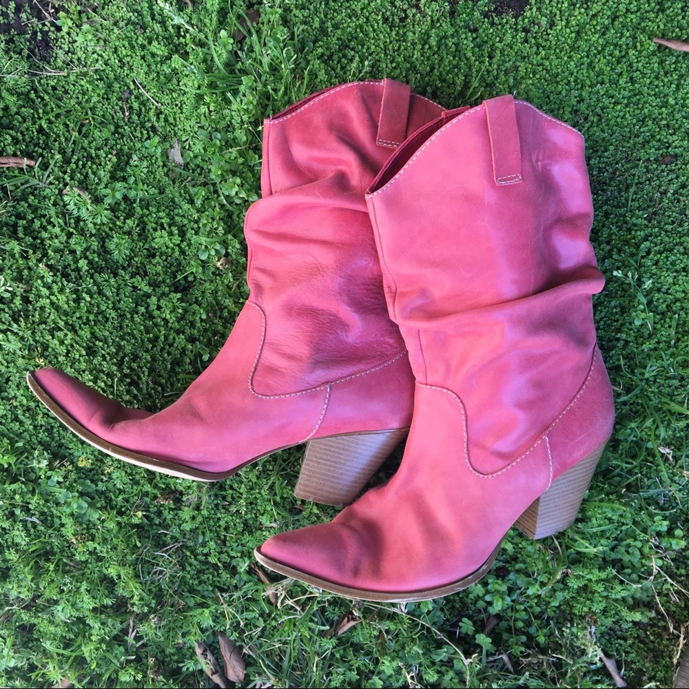 Used-Pink Leather Rampage Cowgirl boots